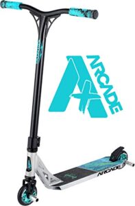 arcade pro scooters plus stunt scooter for kids 10 years and up - perfect for intermediate boys and girls - best trick scooter for bmx freestyle tricks (arcade plus - ultra lava)