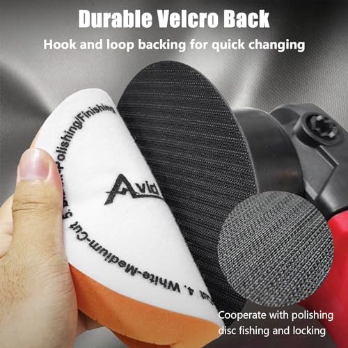 AVID POWER 6 Inch Buffing Polishing Pads 5Pcs for 6 Inch Backing Plate, Compound Buffing Sponge Pads for Car Buffer Polisher Compounding, Polishing and Waxing