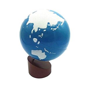 Danni Baby Earth Globe Toys Montessori Earth Globe Plastic and Wood Material Learn to Know World Children Early Learning Teaching Aids (White)