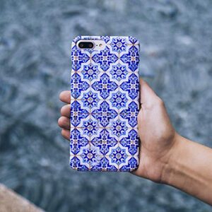 BURGA Phone Case Compatible with Samsung Galaxy Note 10 Plus - Blue City Moroccan Tiles Pattern Mosaic Cute Case for Women Thin Design Durable Hard Plastic Protective Case