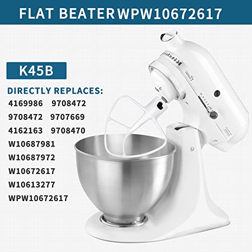 K45B Coated Flat Beater for KitchenAid Mixer, Kitchen Aid Mixer Accessory Kitchenaid Mixer Attachments Kitchenaid Mixer Paddle Stand Mixer Attachment, Mixer Accessory Replace WPW10672617 W10672617