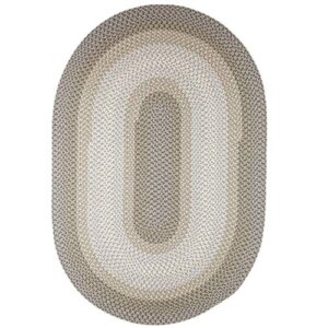 Super Area Rugs Braided Rug Pinecrest Indoor/Outdoor Braided Carpet for High Traffic Kitchen, Frosty Multi, 4' x 6' Oval