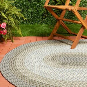 Super Area Rugs Braided Rug Pinecrest Indoor/Outdoor Braided Carpet for High Traffic Kitchen, Frosty Multi, 4' x 6' Oval