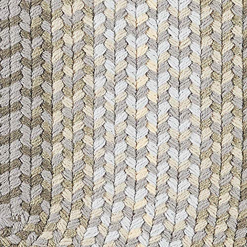 Super Area Rugs Braided Rug Pinecrest Indoor/Outdoor Braided Carpet for High Traffic Kitchen, Frosty Multi, 4' x 6' Oval