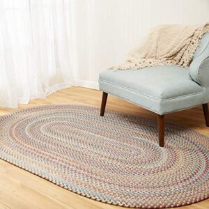 super area rugs cherry hill braided rug soft toned wool casual braided carpet, graphite multi, 4' x 6' oval