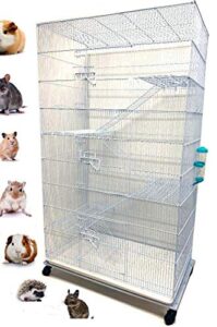 x-large 5-levels ferret chinchilla sugar-glider rats mice gerbil cage with removable rolling stand, 32-inch by 19-inch by 60-inch