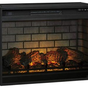 Signature Design by Ashley 30" Electric Fireplace Insert with LED, Remote Control, 7 Temperature and 5 Brightness Settings, Black