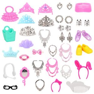 barwa 40 pcs doll accessory bags crown necklace comb for 11.5 inch doll xmas gift