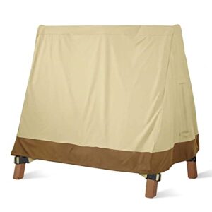boyspringg outdoor swing cover, a frame patio swing cover 72x67x55 inches, waterproof uv resistant swing cover for outdoor furniture( beige )