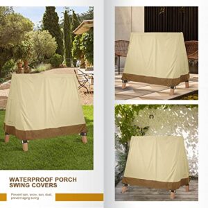 boyspringg Outdoor Swing Cover, A Frame Patio Swing Cover 72x67x55 Inches, Waterproof UV Resistant Swing Cover for Outdoor Furniture( Beige )