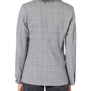 dollhouse Women's Fitted Blazer, Grey Blue Plaid, Medium