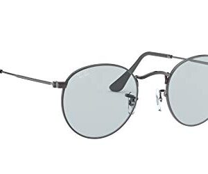 Ray-Ban Rb3447 Round Metal Polarized Sunglasses, Gunmetal/Evolve Photochromic Grey to Violet, 53 mm