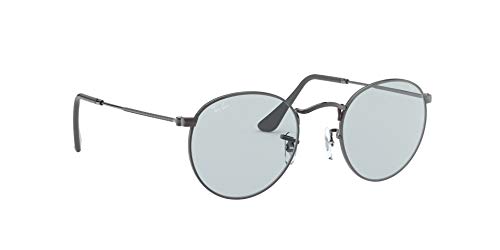 Ray-Ban Rb3447 Round Metal Polarized Sunglasses, Gunmetal/Evolve Photochromic Grey to Violet, 53 mm