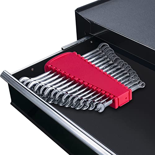 Max Torque 15-Piece Premium Combination Wrench Set, Chrome Vanadium Steel, Long Pattern Design | Include Metric Sizes 8, 9, 10, 11, 12, 13, 14, 15, 16, 17, 18, 19, 20, 21, 22mm with Storage Rack