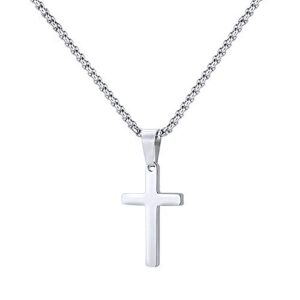 monozo stainless steel cross pendant necklaces for men pendant chain 16 inch silver
