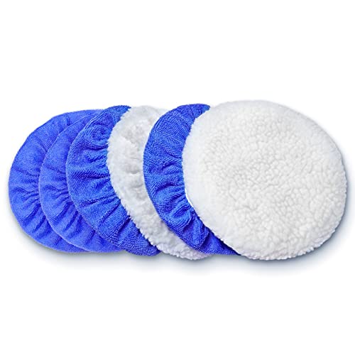 FONAROLL 9 to 10 Inch Car Polisher Pad Bonnet, 15Pcs Car Polishing Bonnet Buffing Pads, 10*Microfiber+5*Woollen