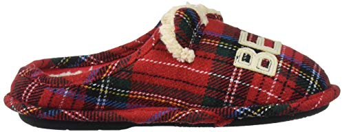 Dearfoams Kids Unisex Lil Bear Slipper, Big Bro Tartan Plaid, US 11-12 Toddler