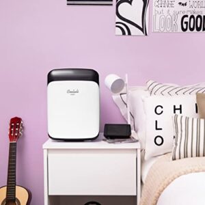 Cooluli 15L Mini Fridge for Bedroom - Car, Office Desk & College Dorm Room - 12V Portable Cooler & Warmer for Food, Drinks, Skincare, Beauty, Makeup & Cosmetics - AC/DC Small Refrigerator (White)