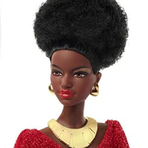 Barbie Signature 40th Anniversary First Black Doll, Approx. 12-in, Wearing Red Gown, with Accessories, Doll Stand and Certificate of Authenticity