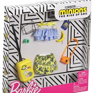 Barbie Storytelling Fashion Pack of Doll Clothes Inspired by Minions: Halter Top, Banana Shorts and 6 Accessories Dolls, Gift for 3 to 8 Year Olds
