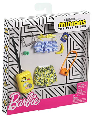 Barbie Storytelling Fashion Pack of Doll Clothes Inspired by Minions: Halter Top, Banana Shorts and 6 Accessories Dolls, Gift for 3 to 8 Year Olds