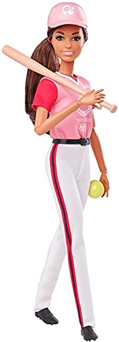 Tokyo 2020 Olympic Barbie Softball Doll Set - Uniform, Jacket, Medal & Accessories for Ages 3+