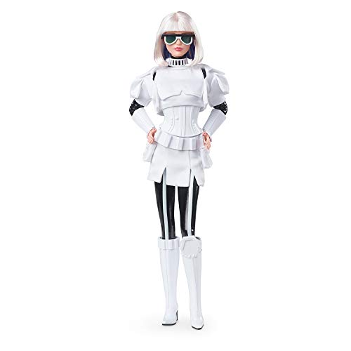 Barbie Collector Star Wars Stormtrooper x Doll (~12-inch) in Black and White Fashion and Accessories, with Doll Stand and Certificate of Authenticity