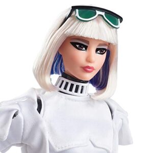 Barbie Collector Star Wars Stormtrooper x Doll (~12-inch) in Black and White Fashion and Accessories, with Doll Stand and Certificate of Authenticity