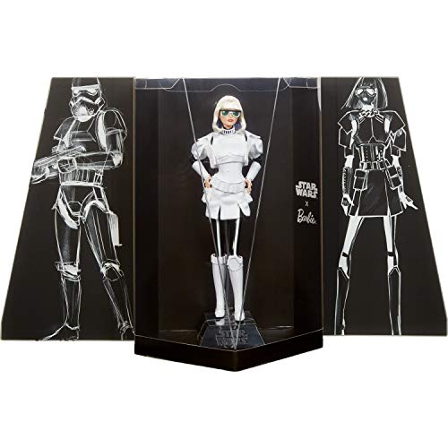 Barbie Collector Star Wars Stormtrooper x Doll (~12-inch) in Black and White Fashion and Accessories, with Doll Stand and Certificate of Authenticity