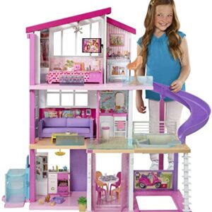 Barbie Dreamhouse, Doll House Playset with 70+ Accessories Including Transforming Furniture, Elevator, Slide, Lights & Sounds (Amazon Exclusive)