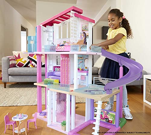 Barbie Dreamhouse, Doll House Playset with 70+ Accessories Including Transforming Furniture, Elevator, Slide, Lights & Sounds (Amazon Exclusive)