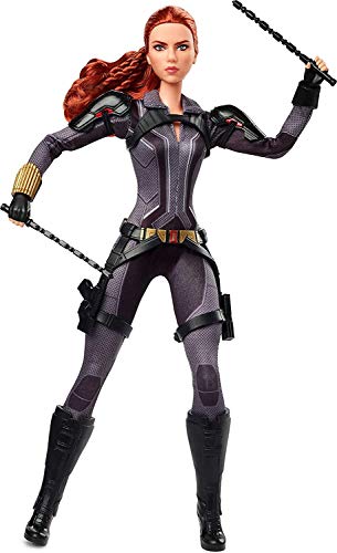 Barbie Marvel Studios’ Black Widow Doll, 11.5-in, Poseable with Red Hair, Wearing Armored Bodysuit and Boots, Gift for Collectors [Amazon Exclusive]