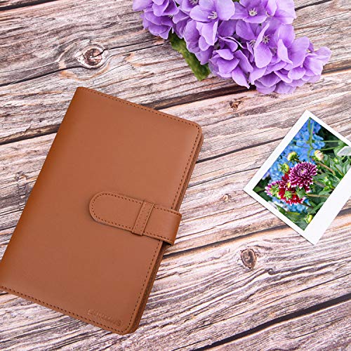 Sunmns Wallet PU Leather Photo Album Compatible for Fujifilm Instax Wide 300 Camera, Polaroid POP, POP 2.0, Originals OneStep 2, OneStep+ Printer Film (Brown)