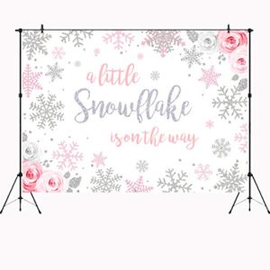 aperturee 7x5ft christmas snowflake photo backdrop a little snowflake is on the way floral photography backgrounds baby shower birthday children party decoration photo booth studio props