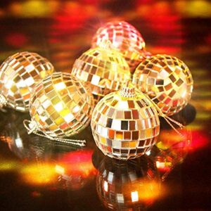 24 Pcs Silver Disco Mirror Ball for Party Decoration, Christmas Tree Wedding Birthday Party Ornaments(4CM)