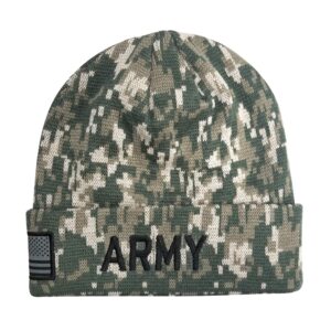 u.s. army beanie in digital camo for adult unisex men and women, military winter knit hats for veterans