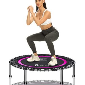 DARCHEN 450 lbs Mini Trampoline for Adults, Indoor Small Rebounder Exercise Trampoline for Workout Fitness, 450 lbs Max-Load Bungees for Quiet and Safely Cushioned Bounce, 40 Inch Gym Trampoline