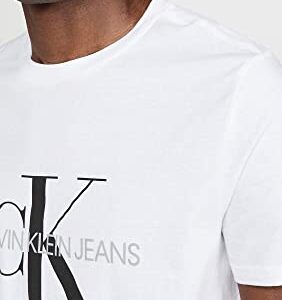 Calvin Klein Men's Short Sleeve Monogram Logo T-Shirt, Brilliant White Unbox, X-Large