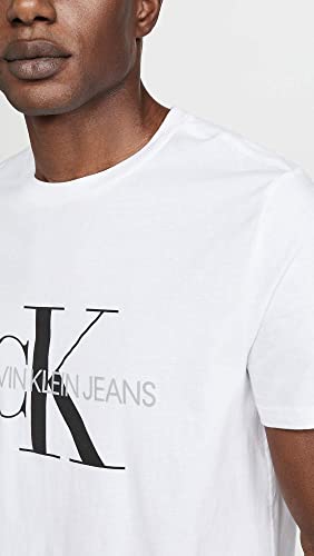 Calvin Klein Men's Short Sleeve Monogram Logo T-Shirt, Brilliant White Unbox, X-Large