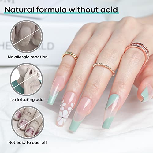 modelones 15ml Gel Nail Polish Nail Dehydrator and Primer, 2Pcs Acid Free Natural Nail Prep Dehydrate & Bond Primer Nail Bond, Air Dry Superior Bonding Primer for Acrylic Powder Nail Supplies Set