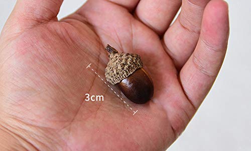 KISEER 100 Pcs Artificial Acorns Bulk Small Fake Lifelike Simulation Acorn with Natural Cap for Crafts, Wedding, Home Vase Filler Decor