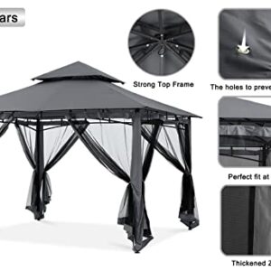 MASTERCANOPY Outdoor Garden Gazebo for Patios with Stable Steel Frame and Netting Walls (10x10,Dark Gray)