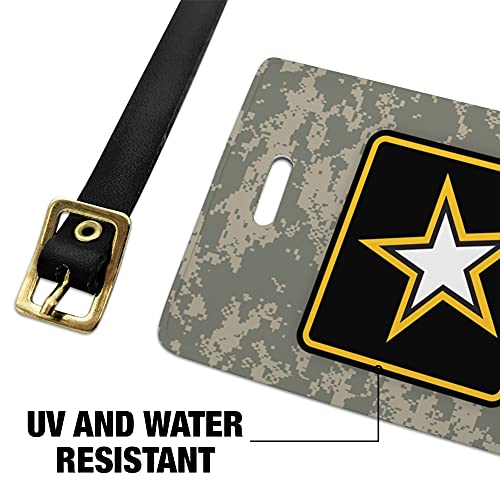 U.S. Army Logo on Camo Luggage ID Tags Suitcase Carry-On Cards - Set of 2