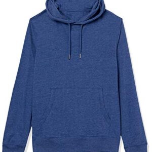 Amazon Essentials Men's Lightweight Jersey Pullover Hoodie, Blue Heather, Large