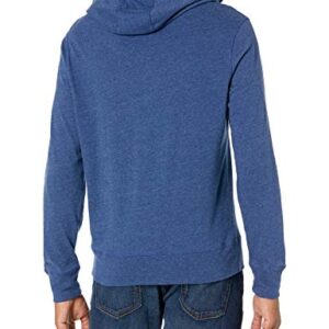 Amazon Essentials Men's Lightweight Jersey Pullover Hoodie, Blue Heather, Large