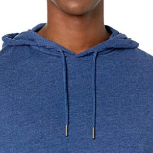 Amazon Essentials Men's Lightweight Jersey Pullover Hoodie, Blue Heather, Large