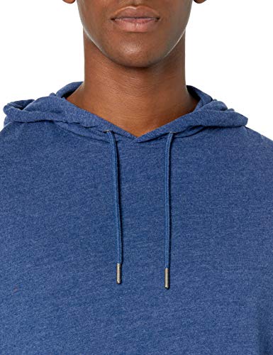 Amazon Essentials Men's Lightweight Jersey Pullover Hoodie, Blue Heather, Large