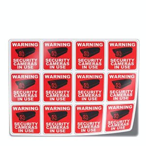mini 1" warning security camera in use sticker decals for lyft uber dashcams - 12 stickers (1" each) by flippin stickers