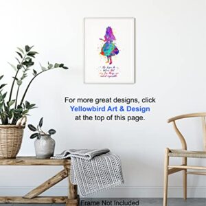 Inspirational Quote - Alice Wonderland Wall Art Print- Great Motivational Gift - Chic Room, Home or Office Decor Poster for Kids or Girls Bedroom - 8x10 Unframed Photo