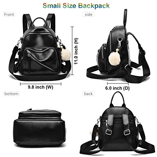 Women Cute Mini Leather Backpacks, Convertible Shoulder Bag Casual Holiday Small Rucksack, Pink